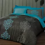 Комплект постельного белья. Arya. Luoca Patisca Private Maximum Felino-Бирюзовый.