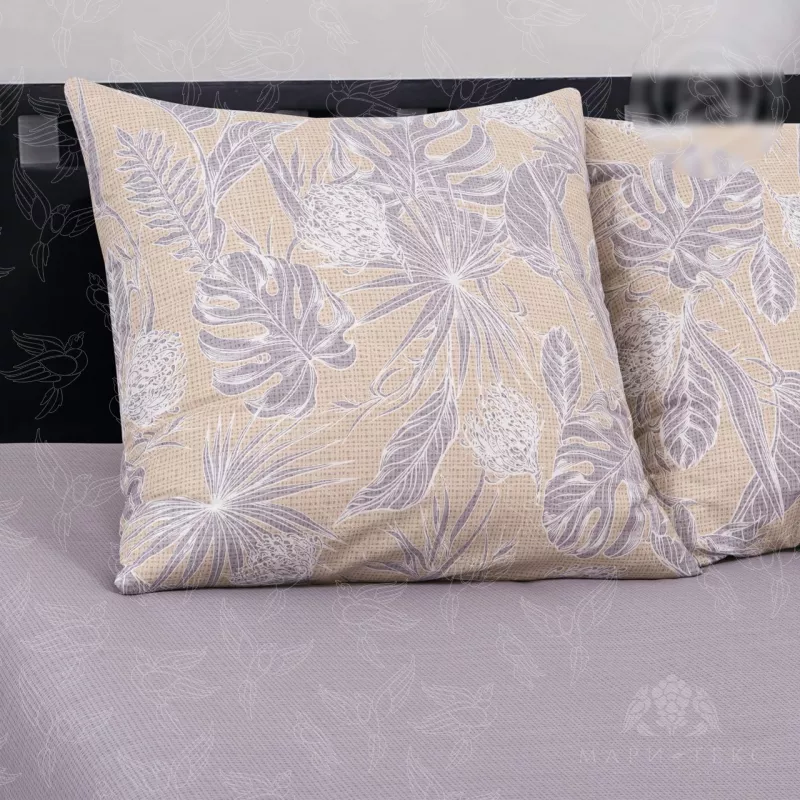 Комплект постельного белья. Арт-постель. Монстера.