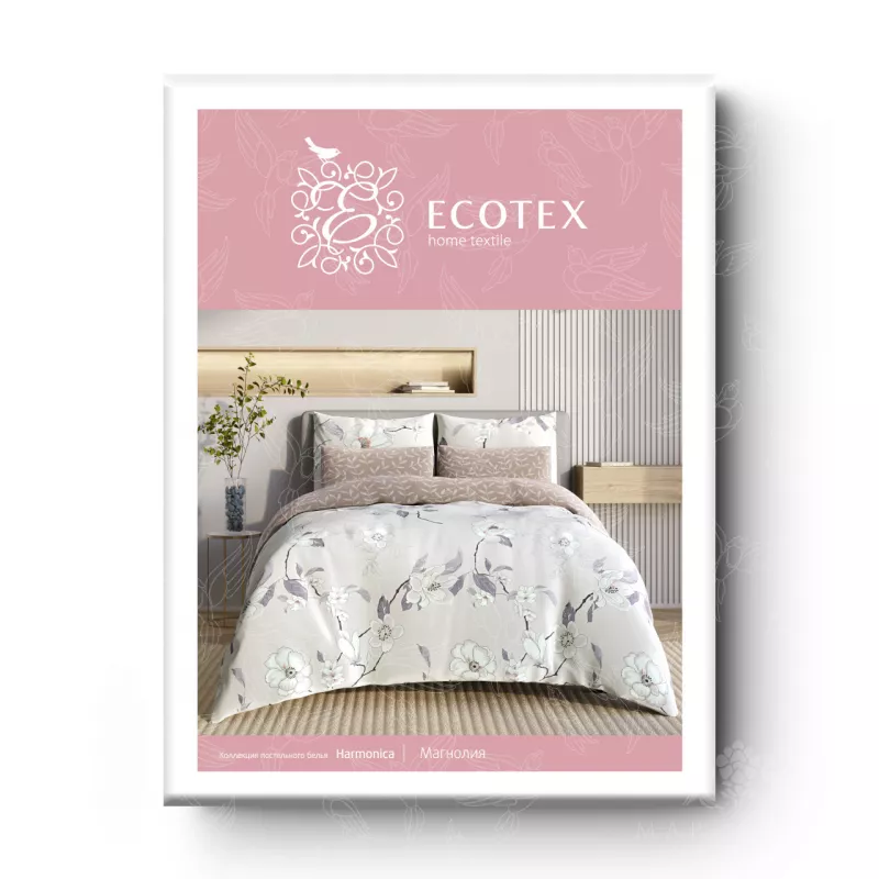 Комплект постельного белья. Ecotex. Гармоника. Магнолия.
