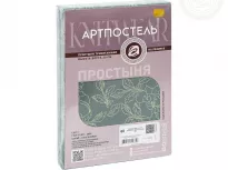 Простыня на резинке. Арт-Постель. Трикотажная. Цветы зеленые. купить Простыня на резинке. Арт-Постель. Трикотажная. Цветы зеленые.