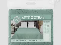 Покрывало (ультрастеп). Арт-постель. Фисташковый с кантом.