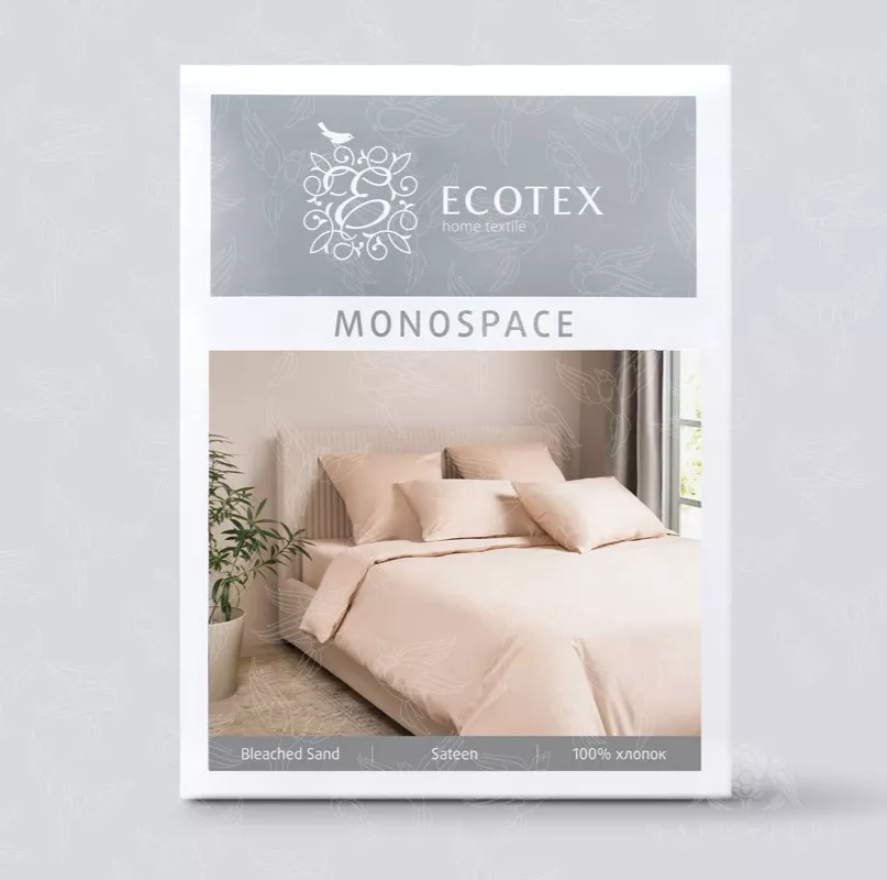 Комплект постельного белья. Ecotex. Моноспейс. кремовый.