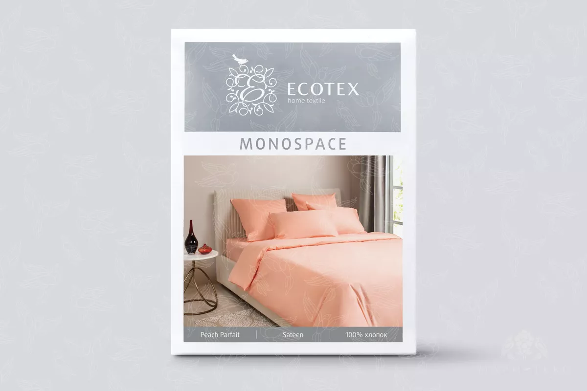Комплект постельного белья. Ecotex. Моноспейс. персиковый.