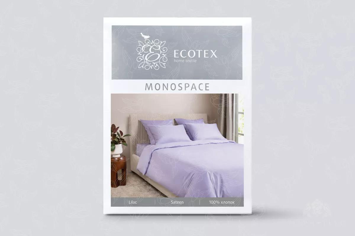 Комплект постельного белья. Ecotex. Моноспейс. сиреневый.