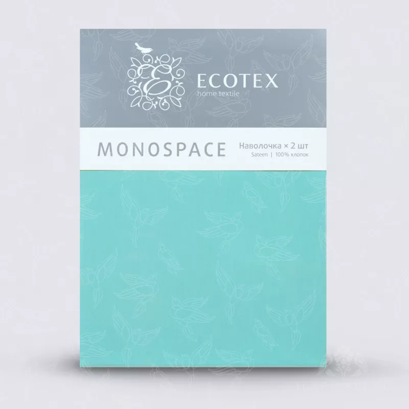 Наволочки. Ecotex. Моноспейс. Бирюзовый.