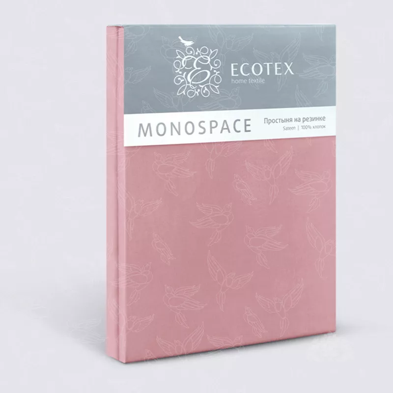 Простыня на резинке. Ecotex. Моноспейс. Бузина.