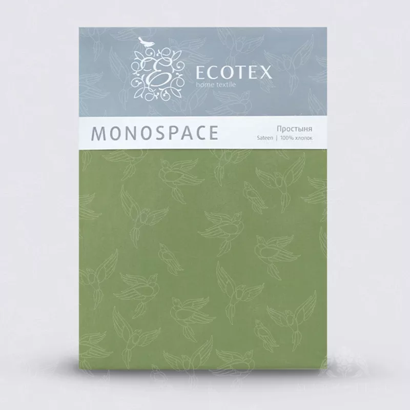 Простыня. Ecotex. Моноспейс. Зеленый.