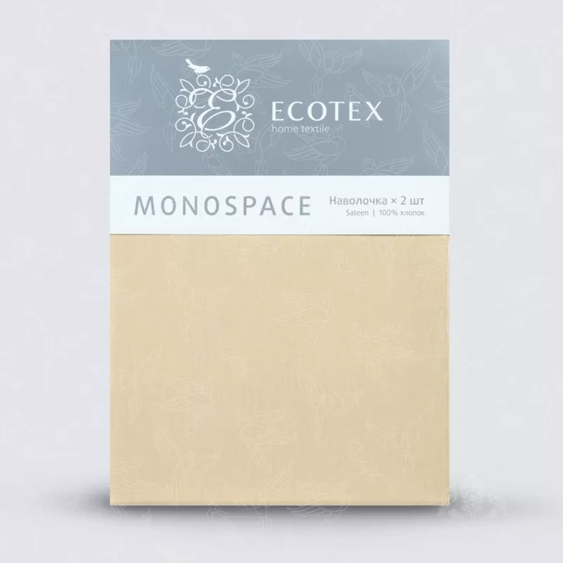 Наволочки. Ecotex. Моноспейс. Кремовый.