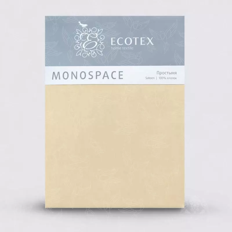 Простыня. Ecotex. Моноспейс. Кремовый.