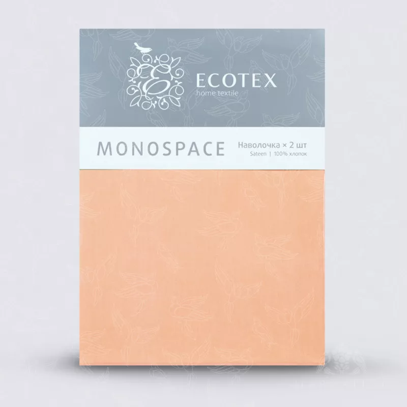 Наволочки. Ecotex. Моноспейс. Персиковый.