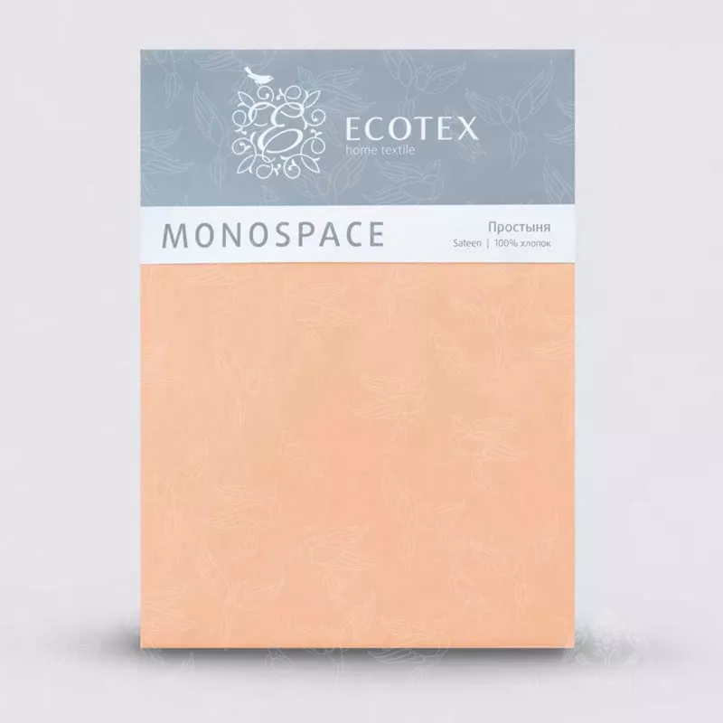 Простыня. Ecotex. Моноспейс. Персиковый.