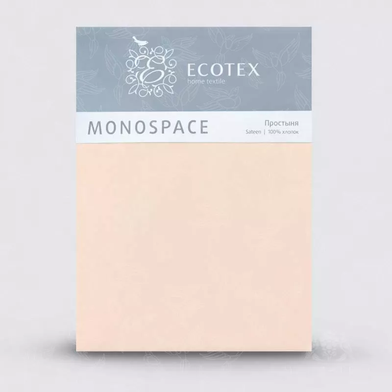 Простыня. Ecotex. Моноспейс. Пудровый.