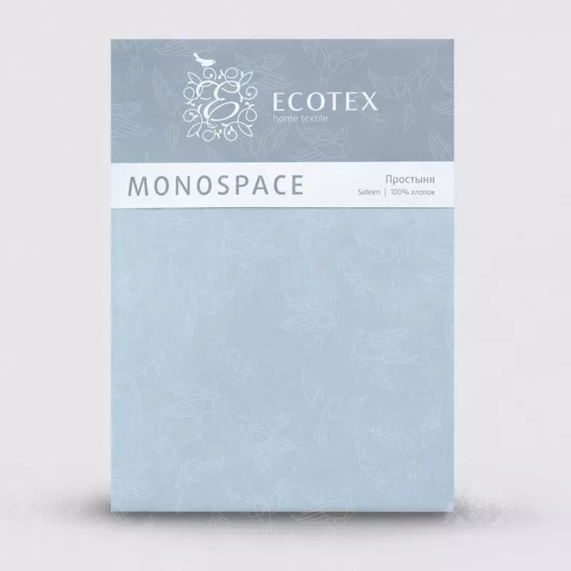 Простыня. Ecotex. Моноспейс. Серо-голубой.