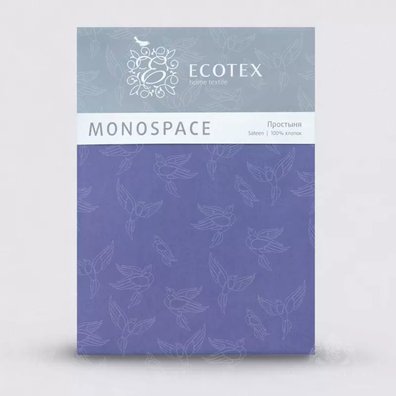 Простыня. Ecotex. Моноспейс. Синий.