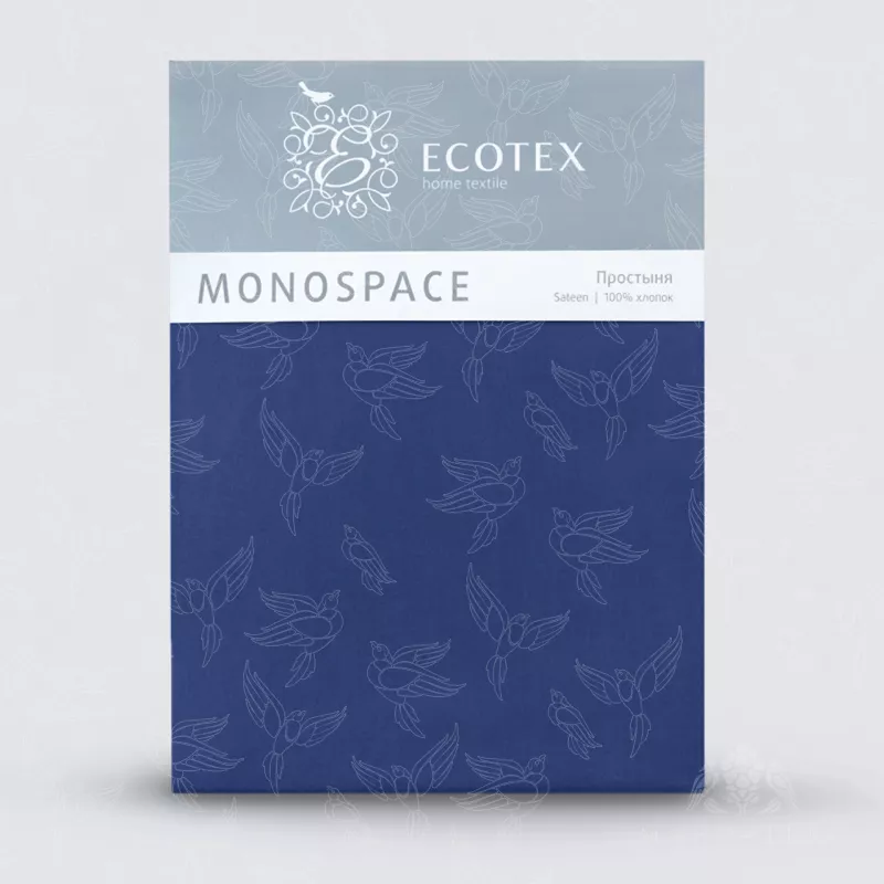 Простыня. Ecotex. Моноспейс. Темно-синий.
