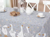 Скатерть столовая из рогожки. Арт-Постель. Ромашки. купить Скатерть столовая из рогожки. Арт-Постель. Ромашки.