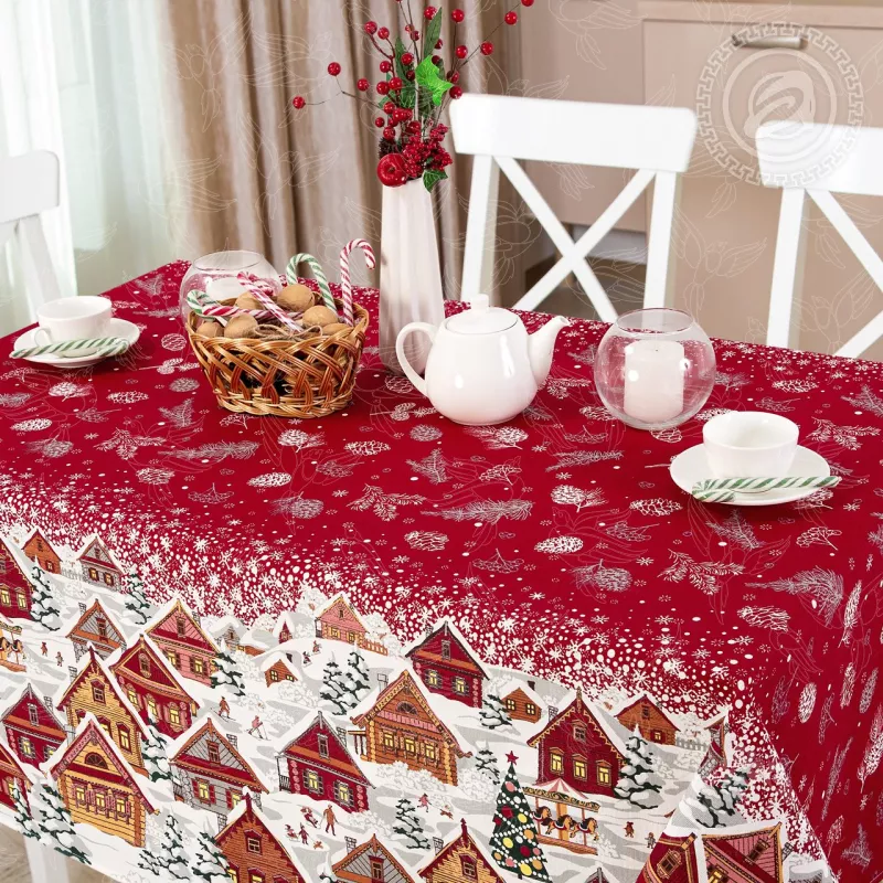 Скатерть столовая из рогожки. Арт-Постель. Новогодняя ночь.