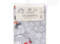 Скатерть столовая из рогожки. Арт-Постель. Снеговики.