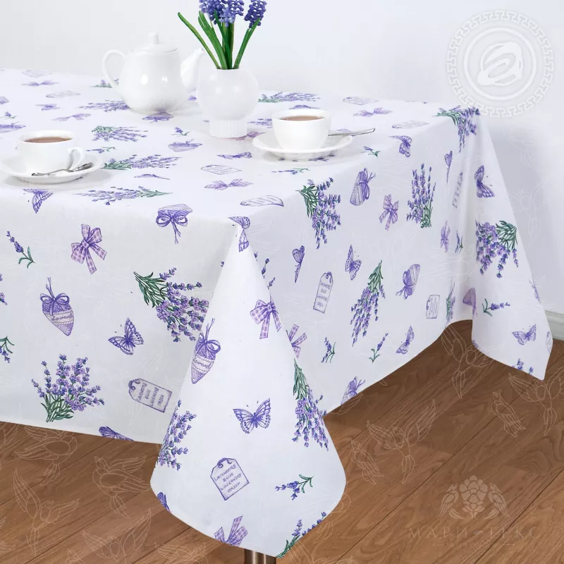 Скатерть столовая из рогожки. Арт-Постель. Сиреневая дымка.