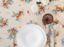 Скатерть столовая из рогожки. Арт-Постель. Облепиха. купить Скатерть столовая из рогожки. Арт-Постель. Облепиха.