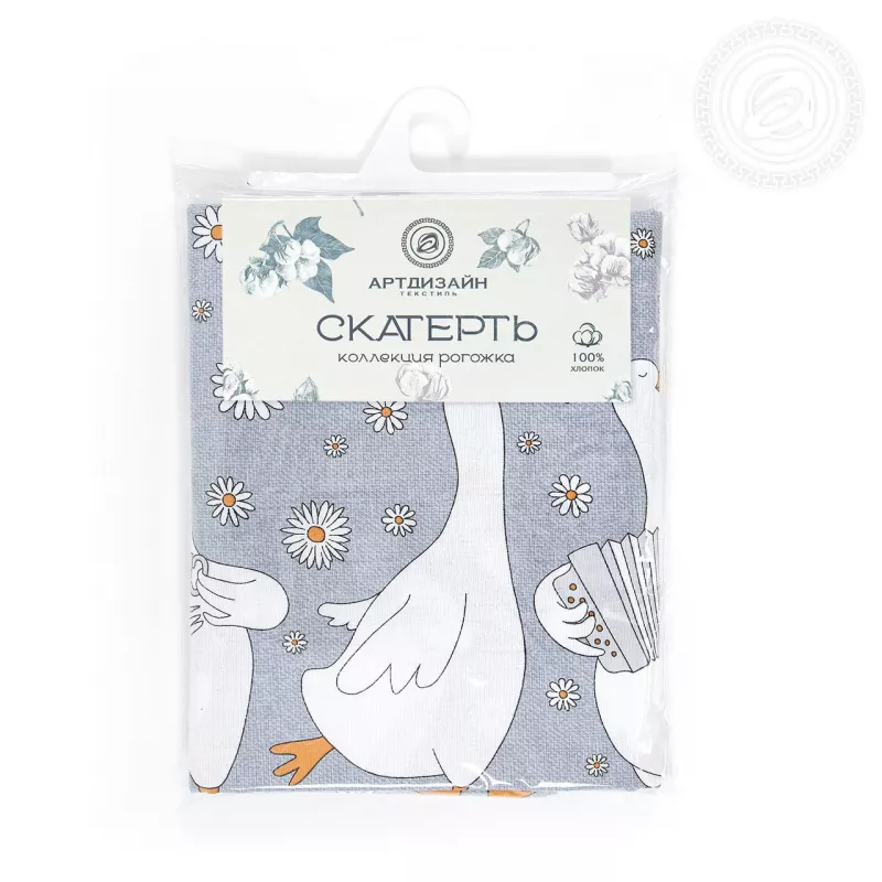 Скатерть столовая из рогожки. Арт-Постель. Ромашки.