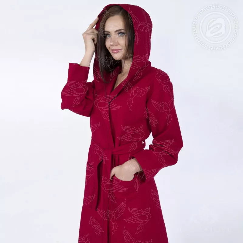 Халат банный. Арт - Постель.Вафельное полотно.